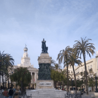 Statue of Cadiz A Moret in the Plaza San Juan de Dios