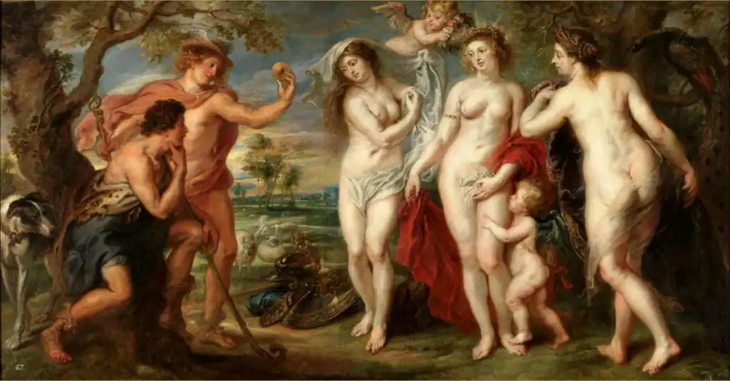 The Judgment of Paris by Peter Paul Rubens, 1638, via Museo Del Prado, Madrid